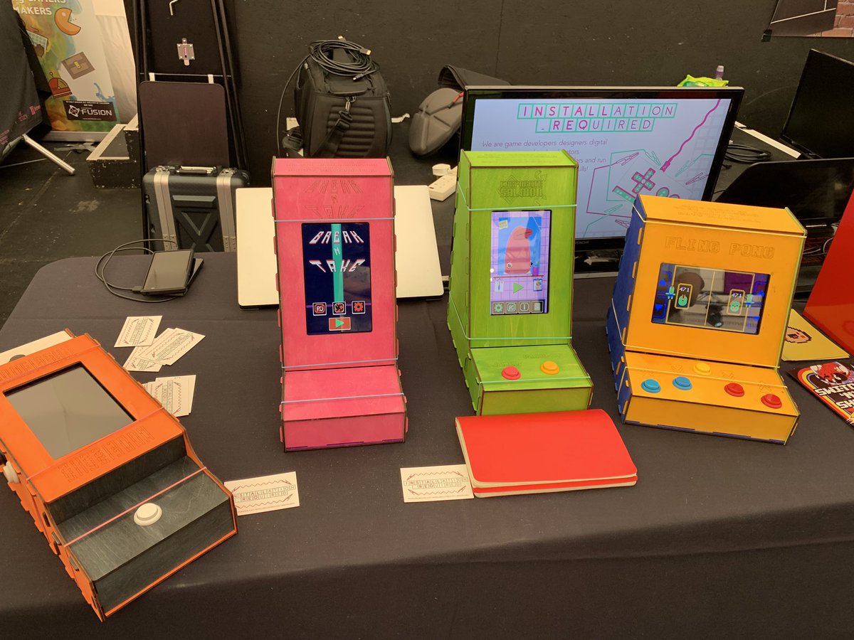 gamerepublic's tweet photo. Loved these gorgeous hand-made cabinets for @alexvscoding’s games by @kitkat_marshall. #getintogaming @LeedsIntFest https://t.co/SCuNgZz68D