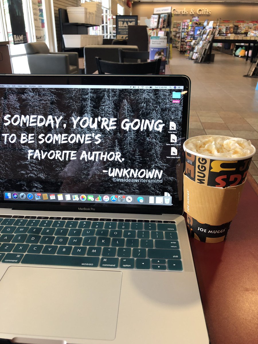 V_Valentina5's tweet photo. My Saturday (after yardwork in the blistering Florida sun) writing and drinking a yummy caramel latte @booksamillion ❤️❤️❤️ people watching (and listening) is what every writing teacher on @masterclass advises. #writingadvice #writingcommunity #writing #latinwriter #Someday https://t.co/aSQJbQZJln
