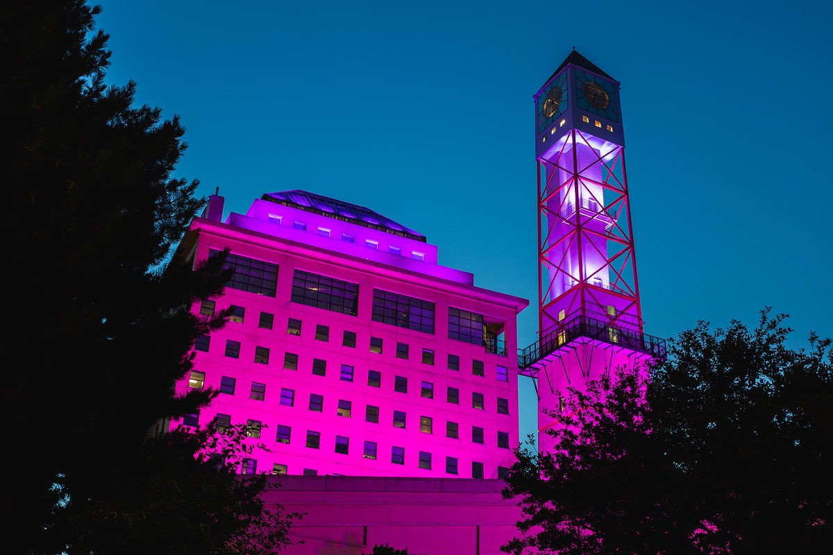 BonnieCrombie's tweet photo. Tonight, we're lighting the clock tower pink to celebrate all the mothers across our city who give selflessly, love unconditionally, are masters at multi-tasking and who always put their families first. Happy #MothersDay! https://t.co/yhI5Q8sAny