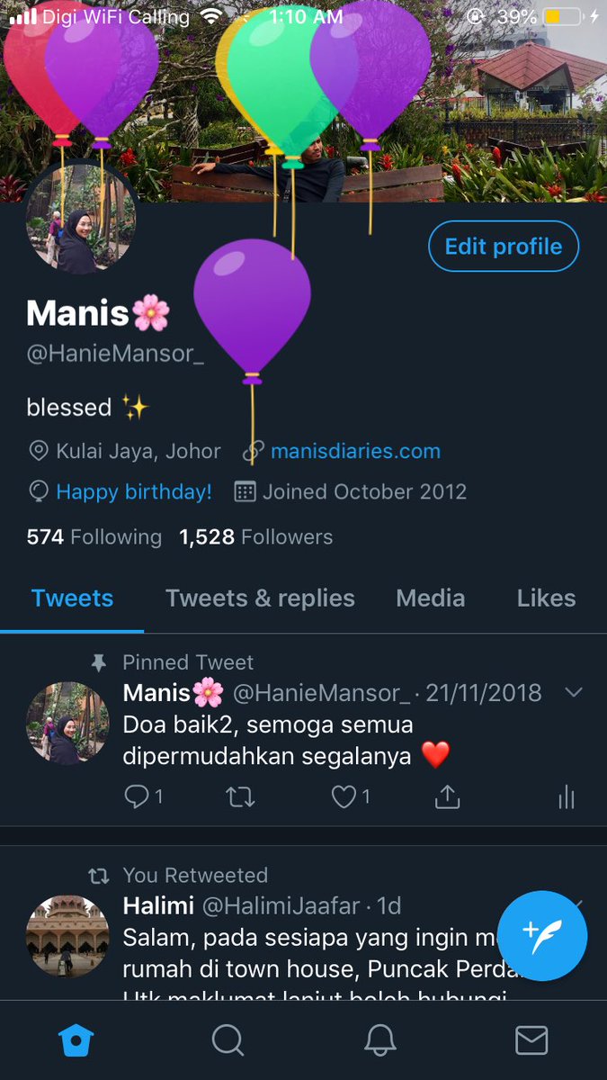 haniemansor_'s tweet photo. Alhamdulillah for this year ❤️✨
Bersyukur atas setiap rezeki dan bulan Ramadhan Kareem 💕 
Semoga kita sentiasa dalam lindungan kasih sayang Allah yang tak terhingga ❤️🌻 #happybirthdaydearself #babyMay https://t.co/Nl634Io39b