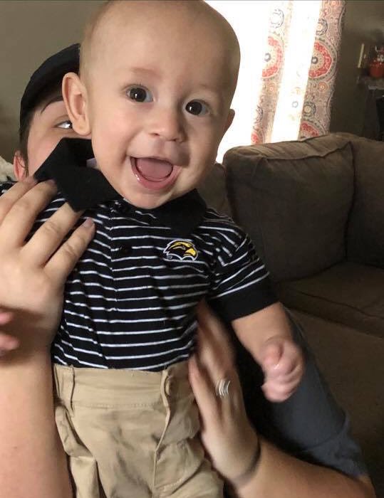 Ragan_Grant's tweet photo. Nephew is pretty excited about his first Southern Miss shirt that I bought him. My brother in law is a Texas fan. https://t.co/VpkSTzb2g5