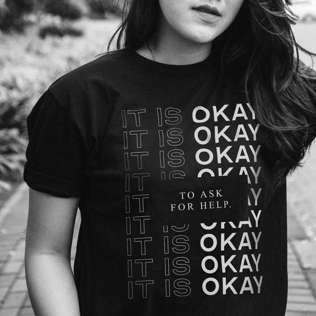 TWLOHA's tweet image. Asking for help can be done without shame, without apology, and without a feeling of weakness. What it does involve, is the courage and bravery to know that it exists and that there are people who want to offer it to you. // Shop now: wrt.lv/2PEdJfx #MentalHealthMonth