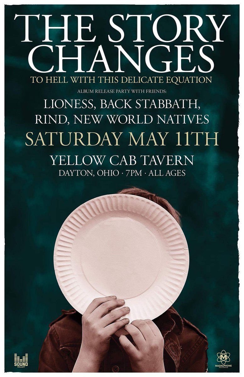 Tiff_Frybarger's tweet photo. 💎 DAYTON, OHIO 💎

@theStoryChanges is having an album release party TONIGHT at @YellowCabTavern!

Come celebrate the release of 'To Hell With This Delicate Equation'!

@MagnaphoneRec @sound_valley @xlittlemonsterx @THEserafini #TheStoryChanges #ToHellWithThisDelicateEquation https://t.co/rhOVJPQaku