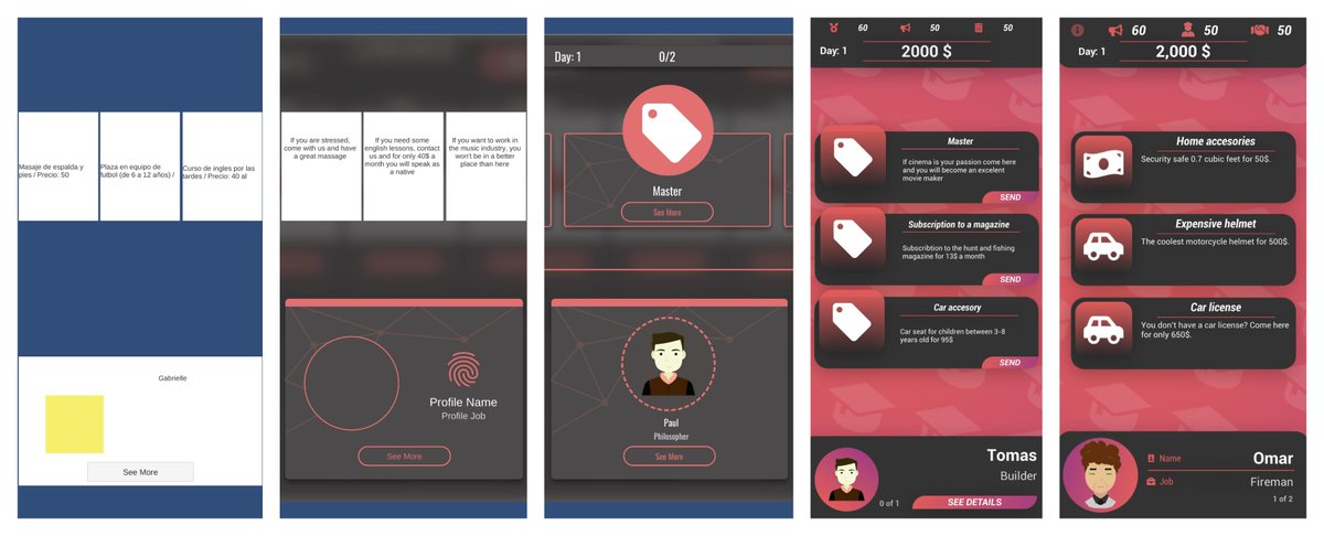 InherentGameDev's tweet image. Well, we can say that our interface has change quite a bit during these 6 months, right? Remember, the 14th of this month we will launch the Beta of Selling People on Google Play! #uidesign #indiedevhour #indiedev #gamedev #madewithunity #privacypolicy #sellingpeople