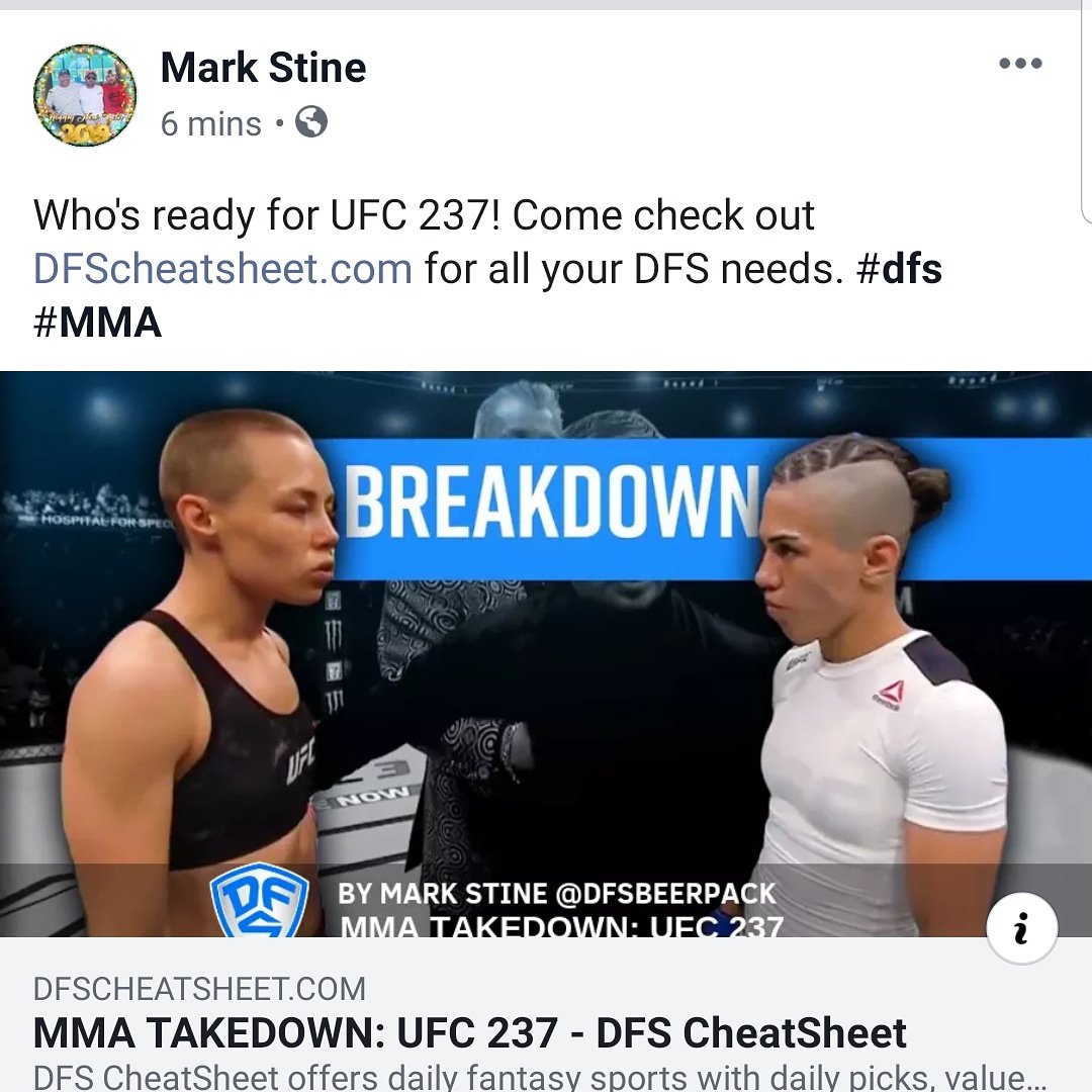 stinewolverines's tweet photo. Let's go! #DFS #MMA #dfscheatsheet #DraftKings Who is ready for UFC 237! Come check out our site https://t.co/GpoXncSqSn ! https://t.co/uRMdmGUWlm