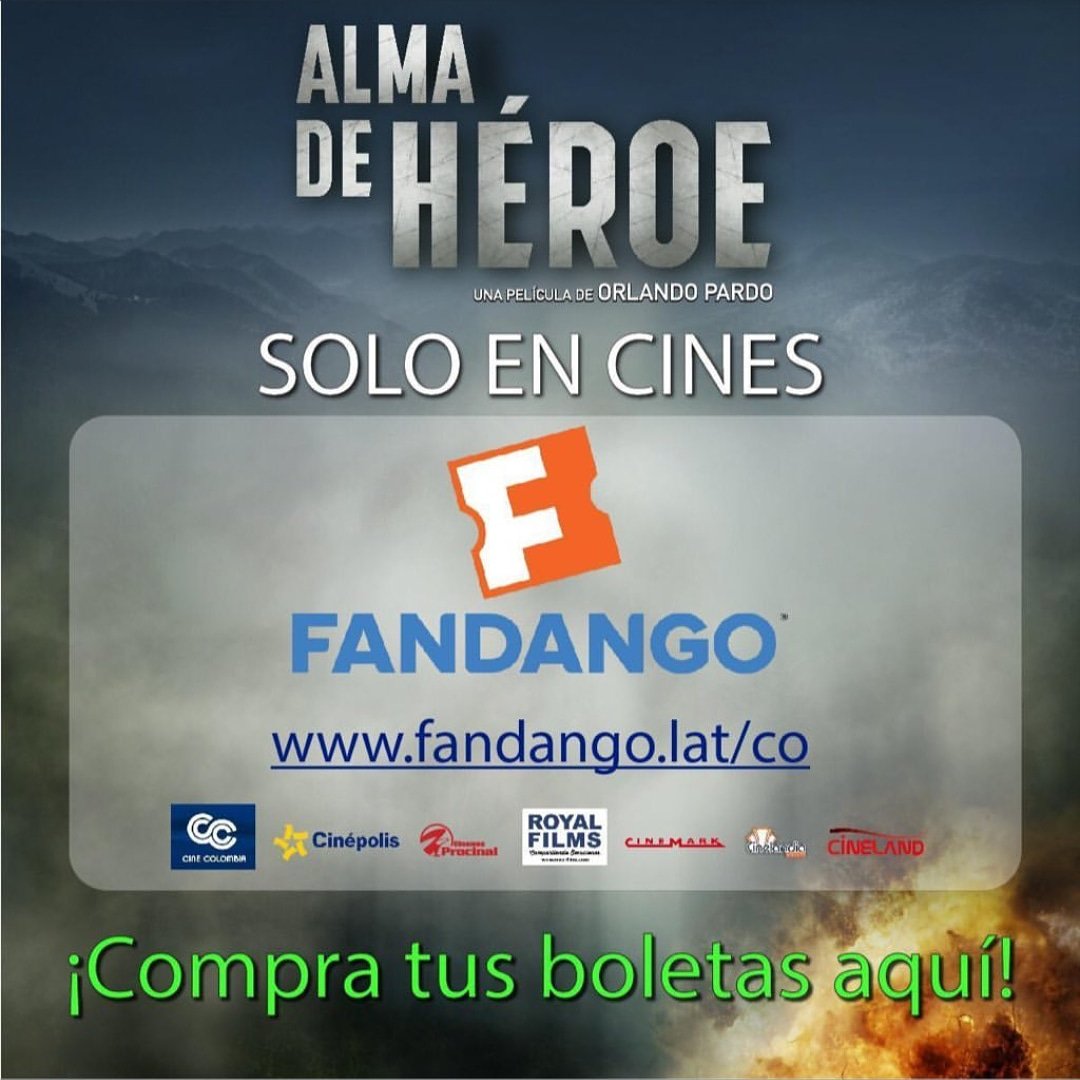 Compra sin hacer filas para  ver este fin de semana #AlmaDeHéroe a través de <a href="/FandangoLatam/">Fandango Latam</a> <a href="/FandangoCol/">Fandango Colombia</a> web o la APP para Android y IOS. 
HAZ CLICK EN EL LINK -> fandango.lat/co/peliculas/a…

ALMA DE HÉROE, SOLO EN CINES!