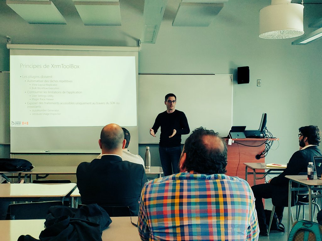salimadamon's tweet photo. #D365saturday un grand merci à @TanguyTOUZARD qui est venu de France pour discuter @XrmToolBox! Welcome to #Montreal #D365saturdayMTL https://t.co/tvSRDQBMOV