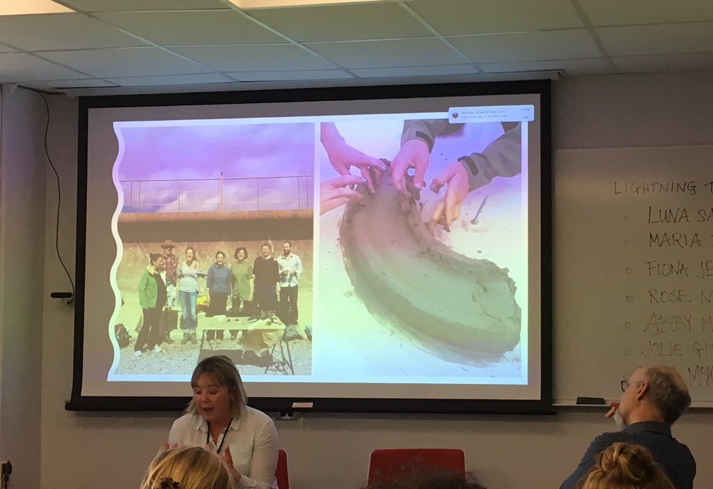 PPEHLab's tweet image. After finding artist #TanaWest’s work— making ceramic art from clay taken from the Severn’s mudflats—@DudleyMarianna invited her to collaborate on public workshops of art-making &amp;amp; formal exhibitions at the U of Bristol on how histories take shape in the mud #LearningwithWaters