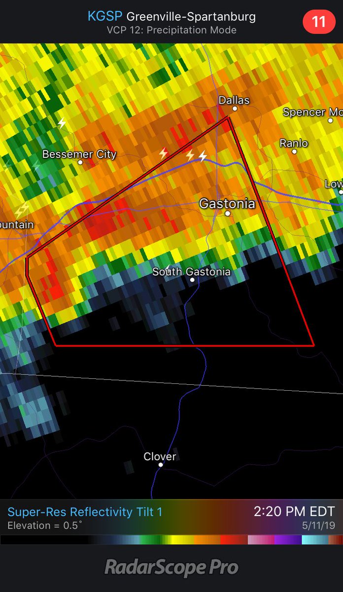 Tornado WARNING until 2:45pm for Gaston Co. Seek shelter NOW if inside red lines! #ncwx #scwx