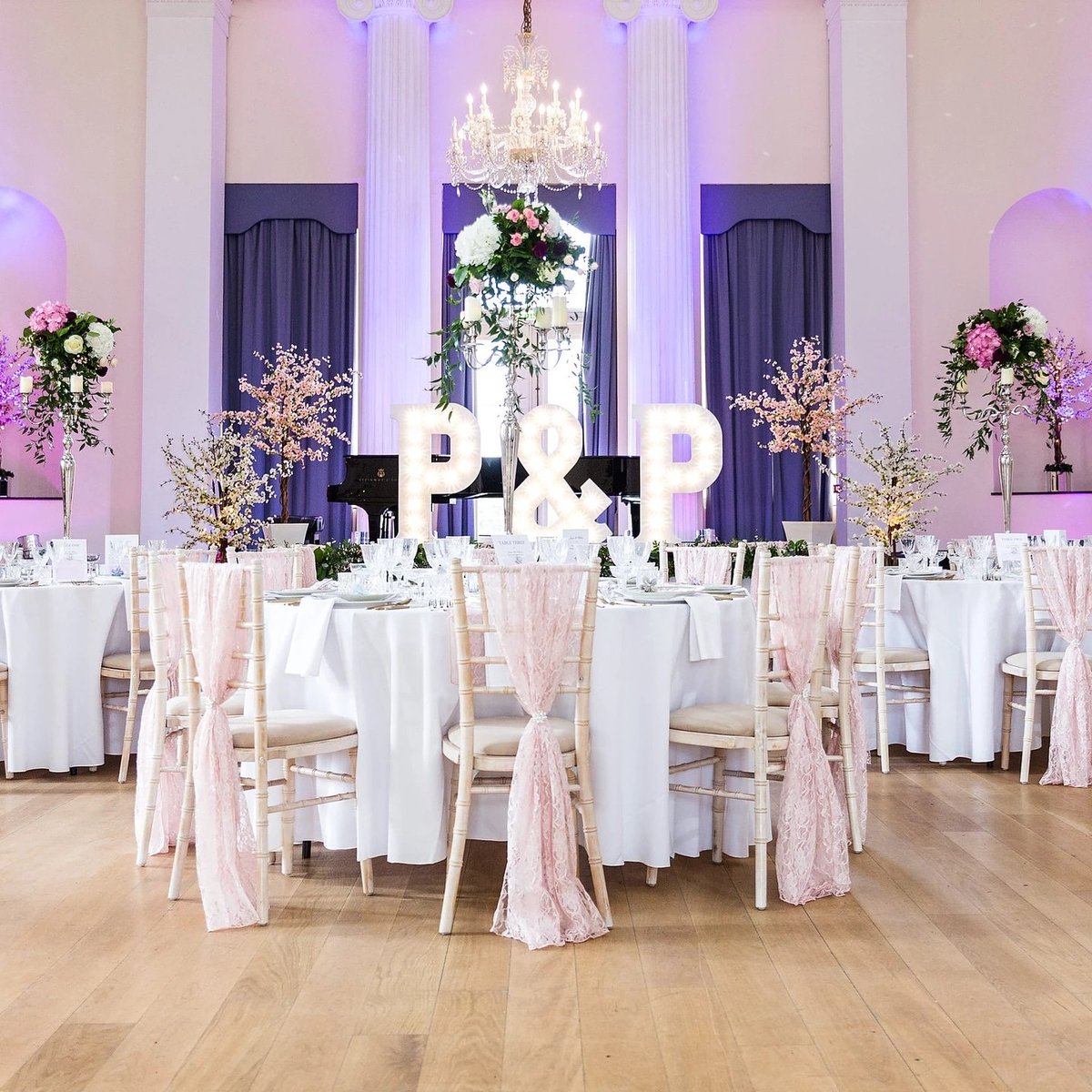 AisleHireIt's tweet photo. Blossom centrepieces, venue lighting / uplighters, letter lights, candelabra, 6ft tall blossom trees... and so very much more! Pop along to meet us at @DeerParkHall TOMORROW (from 11:30 - 15:00) &amp; see how we can help create your stylish wedding reception!
📸  @capturethismo https://t.co/ECxcG8OUpd