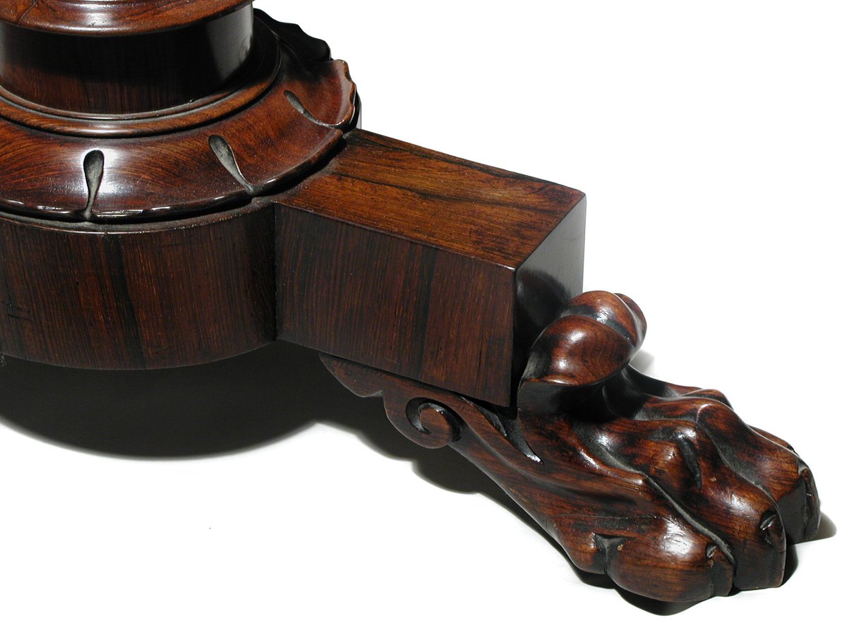 CampbellHouseTO's tweet photo. It's pedicure season...sort of. Time for our beloved William IV Rosewood Library Table (c. 1835) to get a fine dusting and polish. Check out those lions paw feet! #CampbellHouseCollection #AntiqueFurniture #GeorgianFurniture https://t.co/xLTKcWiIUa