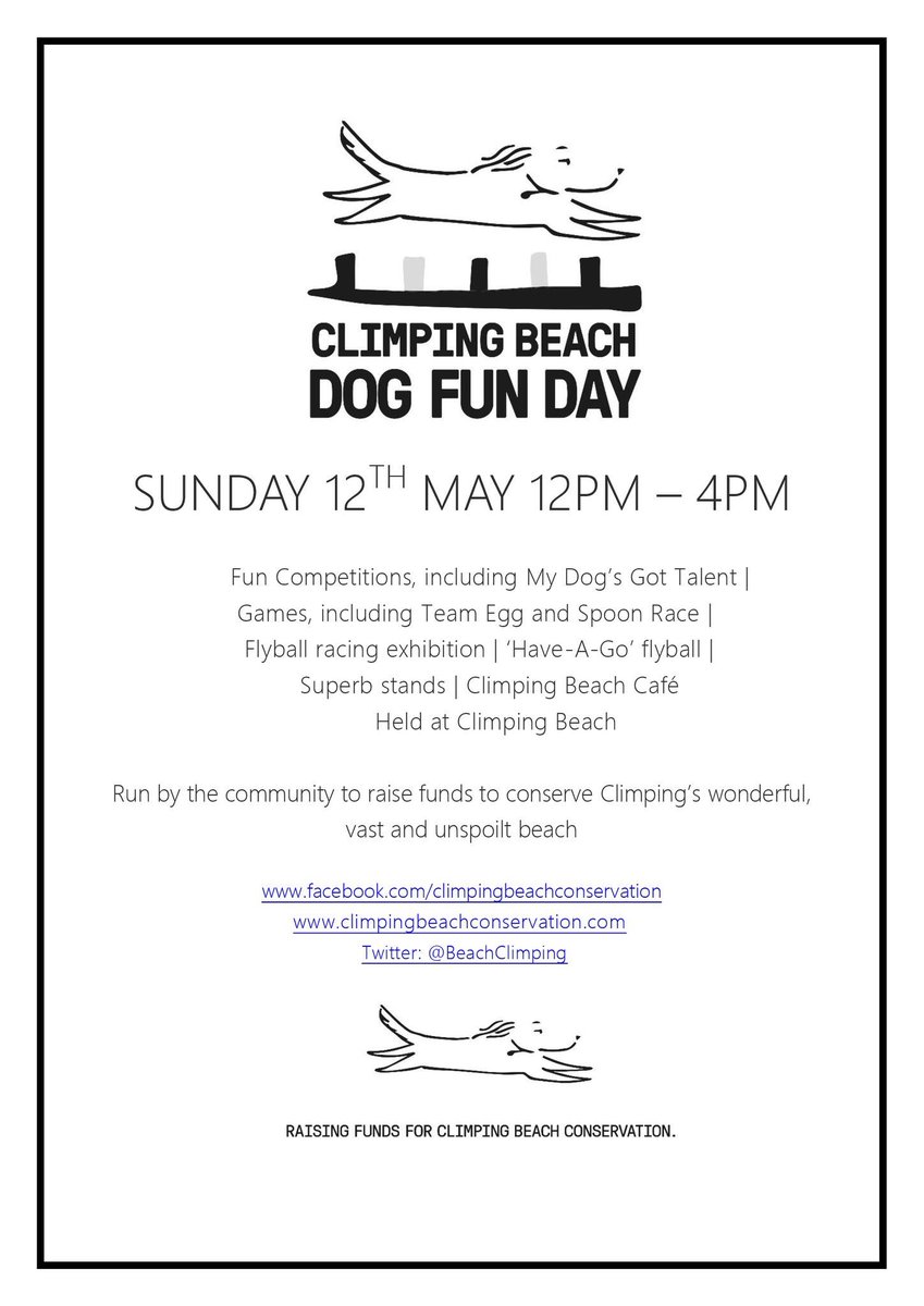BeachClimping's tweet photo. The Climping Beach Dog Fun Day is all ready to go...
The weather forecast is bright and sunny.
The Climping Beach cafe will be open for food and refreshments.
The Climping Beach Car Park is free for the Dog Fun Day. https://t.co/2zO1PGp6FY