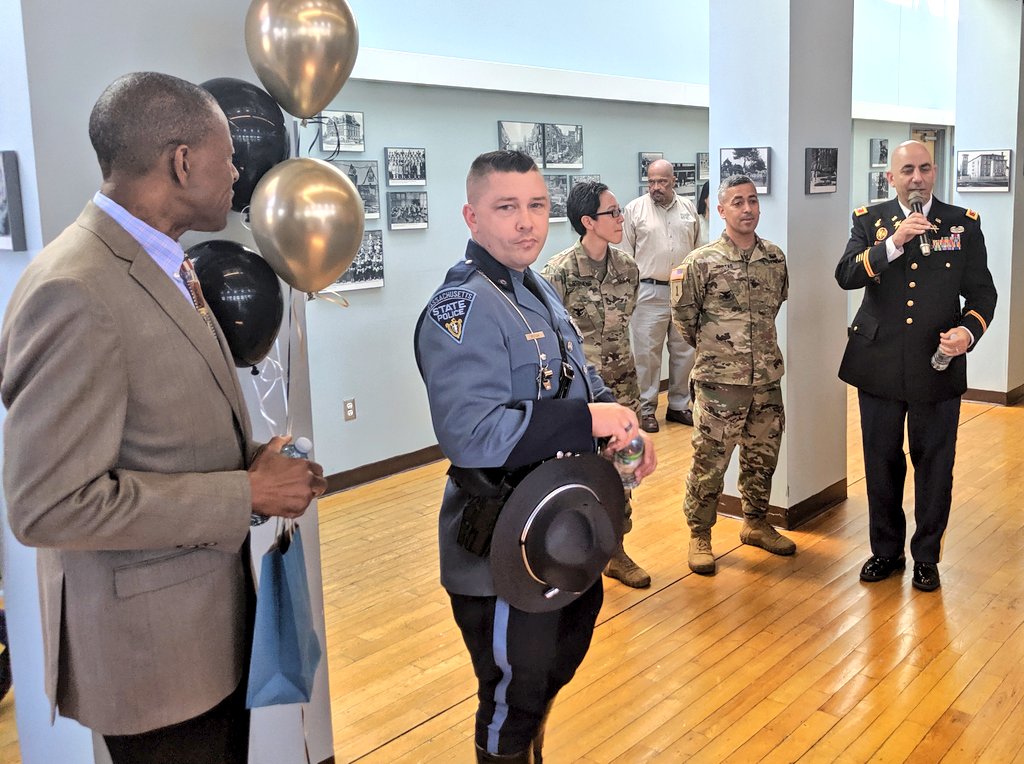 Urena's tweet photo. Promotion Ceremonies are a time honored tradition celebrating achievements and greater responsibility. Today in #FallRiver I was honored to join @JamesSahady along with friends and family for his promotion. Congratulations Colonel! 🦅🇺🇲 https://t.co/NFa9ssKS6F