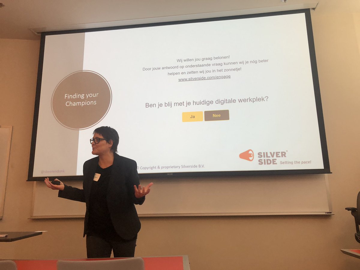 JoyOfSharePoint's tweet image. Finding champions for user adoption and learning Dutch in @sbeerendonk #SPSATL session!