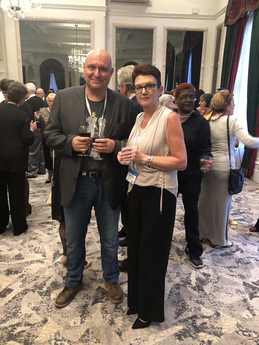 @MWCravenUK and I at #crimefest2019 If you haven’t read #ThePuppetShow - you should. Class book.