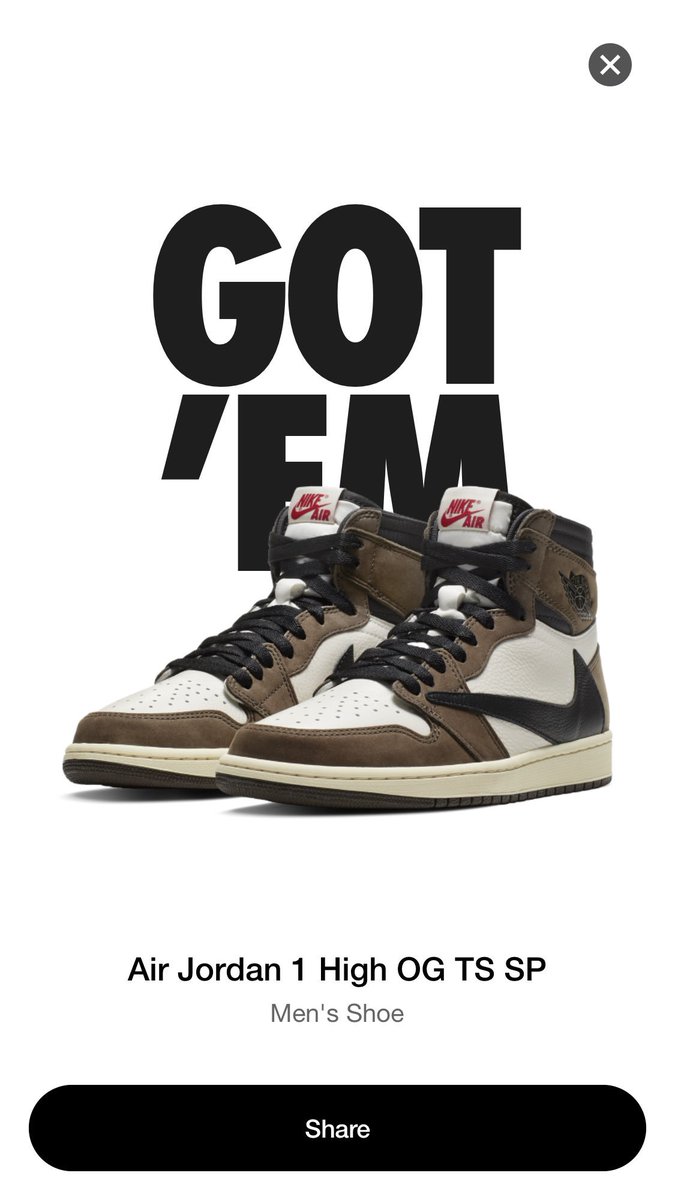 skyworldkicks's tweet photo. Who’s got lucky? 🔥 #nike #snkrs #airjordan #airjordan1 #jordan #jordans #jordanshoes #jordansneakers #travisscott https://t.co/6KGWtzFyAT