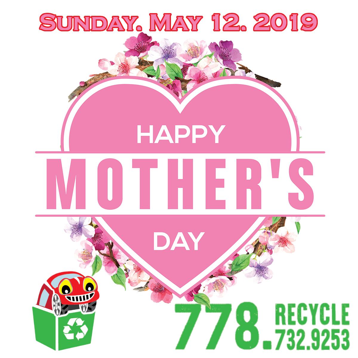 RecycleYourAuto's tweet image. Sunday, May 12, Happy Mother's Day to all of the incredible Moms out there!  We hope your day is as amazing as you are.
#MothersDay2019 #MothersDay