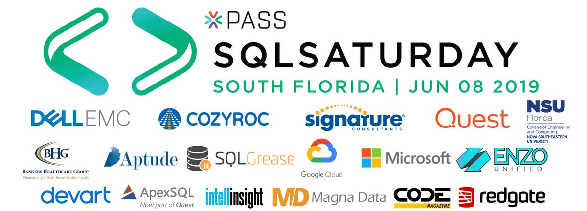 SFSSUG's tweet photo. #SqlSatSoFla June 8th FREE day of training RSVP https://t.co/MVl7DRNGS1
#SQL #SQLSaturday #Data #SqlFamily #SqlServer #database #dba #PowerShell #PowerApps #DataAnalytics #PowerBI #CosmosDB #DAX #DataScience #DataViz #Cloud #Datavisualization #Spark #Python #R #AI #BI #Azure #ML https://t.co/8AqWhPKpi2