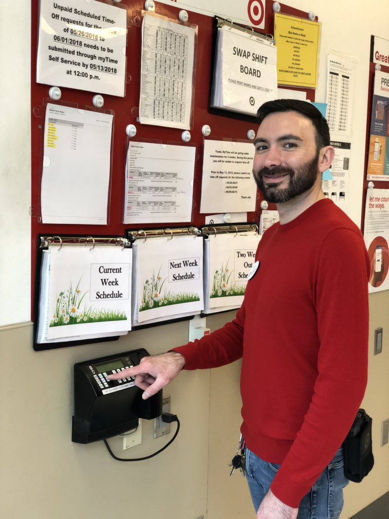 BullseyeDavid's tweet image. It’s my last time “punching out”. I’m beyond excited to start my new role as Executive Team Leader on Monday. @Jerry_Target @walz_julie @Targetbrek
