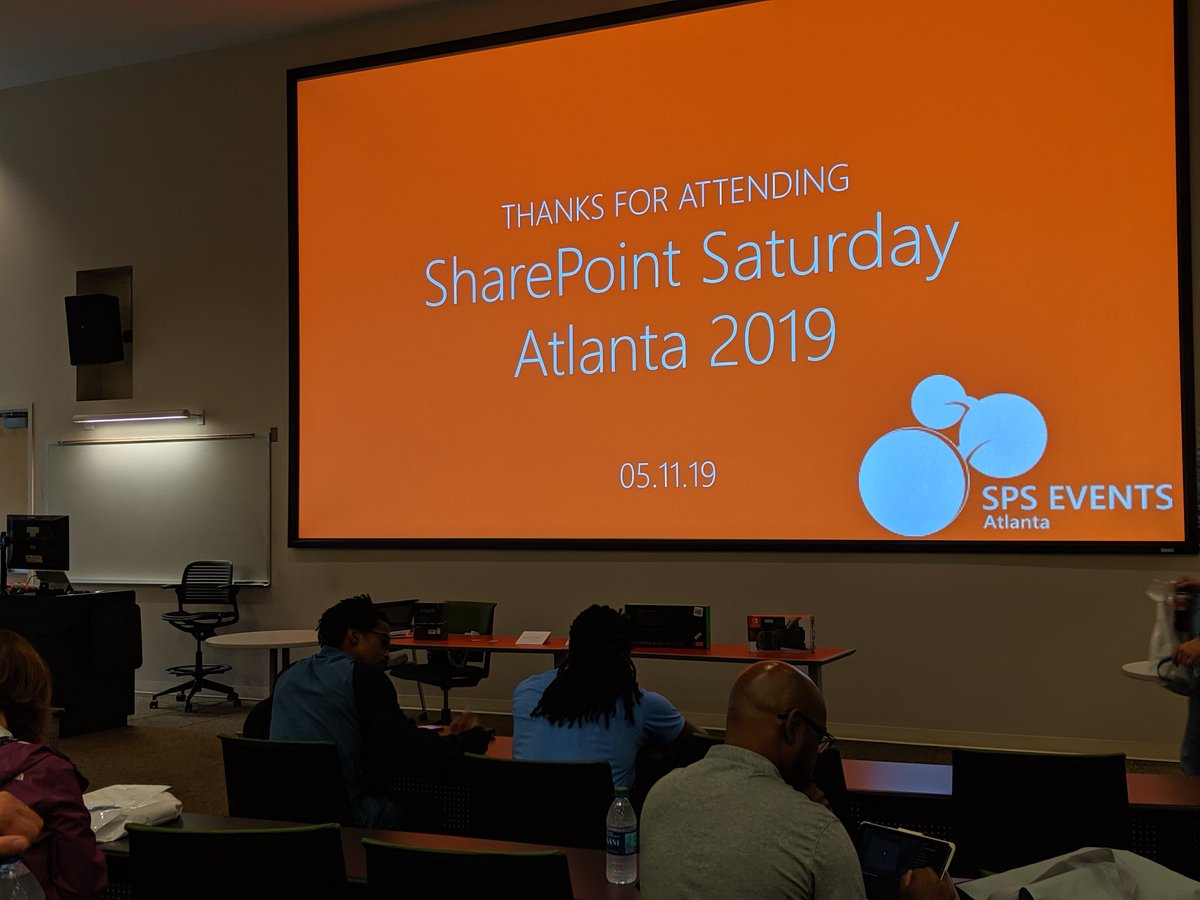 spmcdonough's tweet image. End of the day here at #SPSATL. Great group of people and lots of fun. Now it&apos;s time for the giveaways - the attendees&apos; favorite part :-)