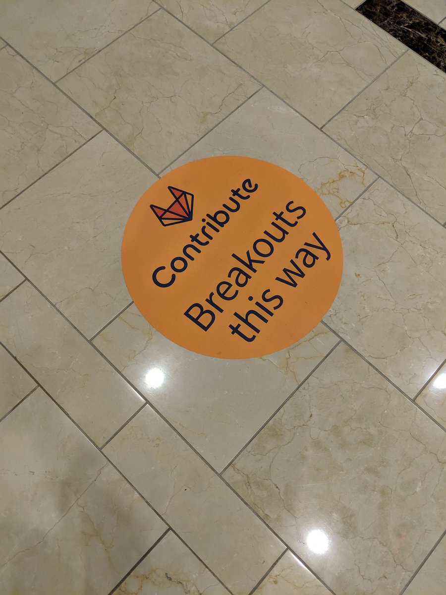 CircuitSwan's tweet image. Here is an example of good use of signs at an event #GitLabContribute