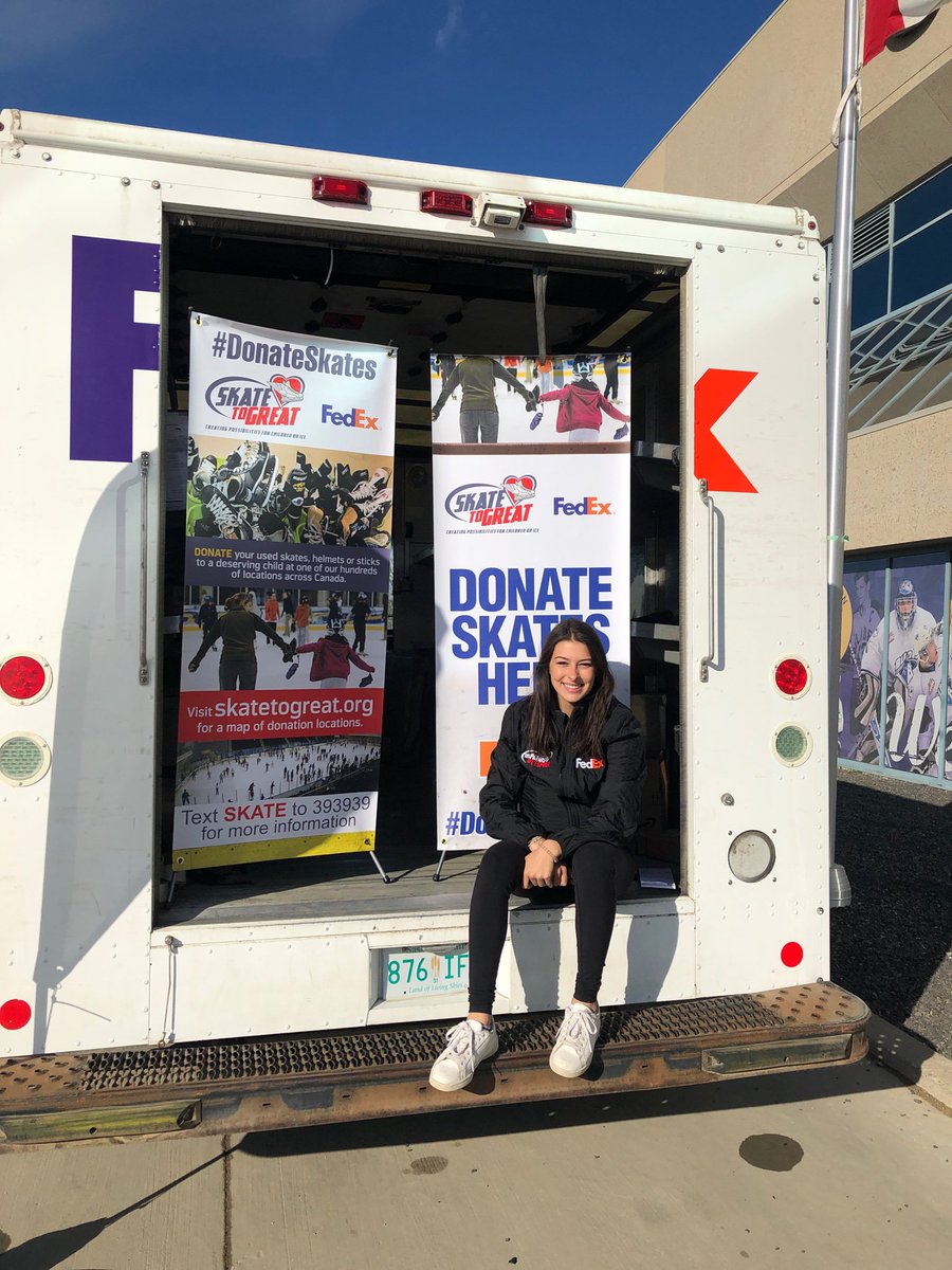 Calgary - stop by and say hello + donate any new/used skates, sticks and helmets! 🏒

#DonateSkates
#FedExCares