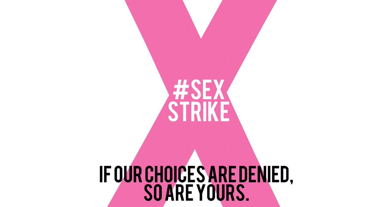 as much as we are pro choice, THIS reinforces the tired myth that sex is what men crave & women give to them, instead of choosing it for themselves – and that’s NOT HELPING! #SexStrike