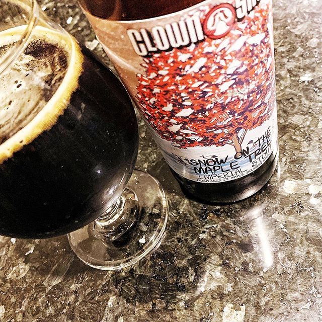 #imperialstout #craftbeer in maple bourbon barrels. <a href="/clownshoesbeer/">Clown Shoes Beer</a> always good but needs a little more maple.