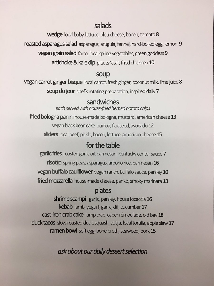 SceneKYCenter's tweet photo. New menu time! Here is our Spring 2019 menu. https://t.co/2RS1flvkKp