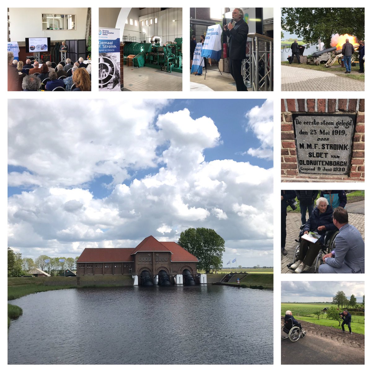 DvRaalten's tweet photo. Prachtig #cultuurhistorisch #erfgoed met 100 jaar oud #gemaal #Stroink bij @WDODelta. Nog steeds essentieel voor goed #peilbeheer en #waterbeheer voor voorkomen van #overstromingen bij #hoogwater en #wateroverlast bij veel #regen in gebied. Mooi toch? Met 100-jarige als eregast! https://t.co/GgZ6lruPTf
