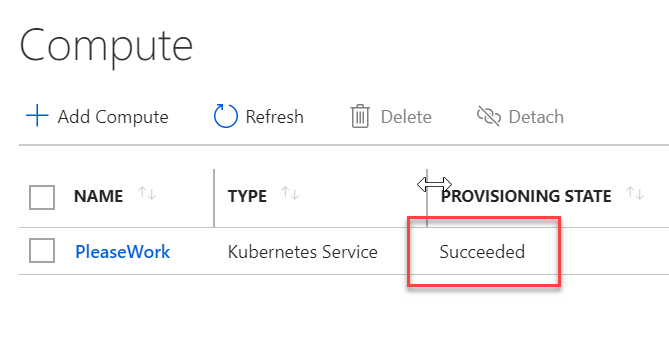HockeyGeekGirl's tweet photo. Finally got the compute created for deploying from #azure #MachineLearningService Visual interface. Had to request increase of core quota and make sure the VM I increased it for was a valid template for the service #NowWhatWasIDoingAgain! https://t.co/ZYoXHon1VY