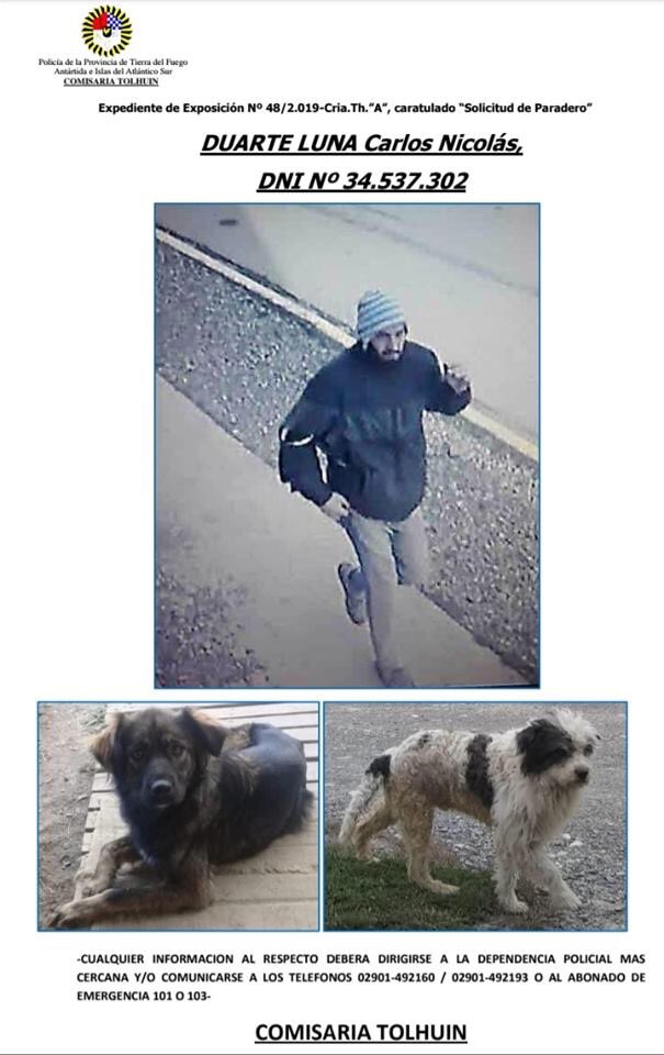 POR FAVOR DIFUNDAN ES MI HIJO , ES LA ÚLTIMA FOTO DEL 30/4/19 EN TOLHUIN 🙏🙏