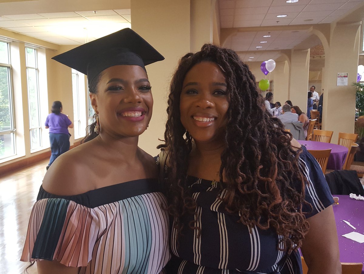 KAMoonshine's tweet photo. @AcaciaEgo, one of today's graduates with her mother--who looks like she could be her sister. Brilliant and self-assured, ready. #itdontcrack #ASCcommencement #ASCsprites #LeadingEverywhere https://t.co/XHGWyXRncH