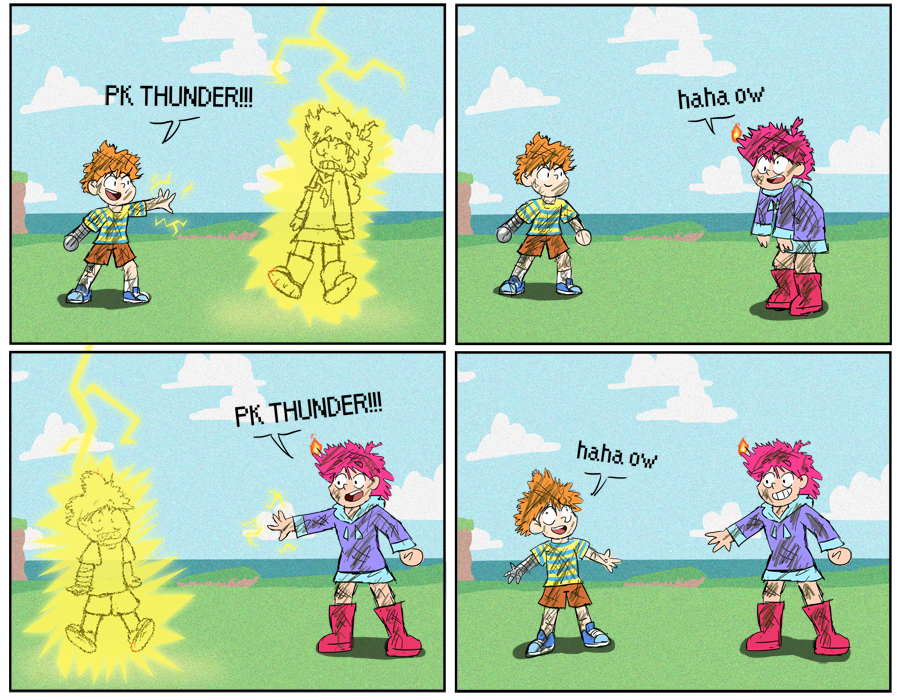 claus and kumatora are both extreme forces of chaos so who knows what'd happen if you put them together #mother3 