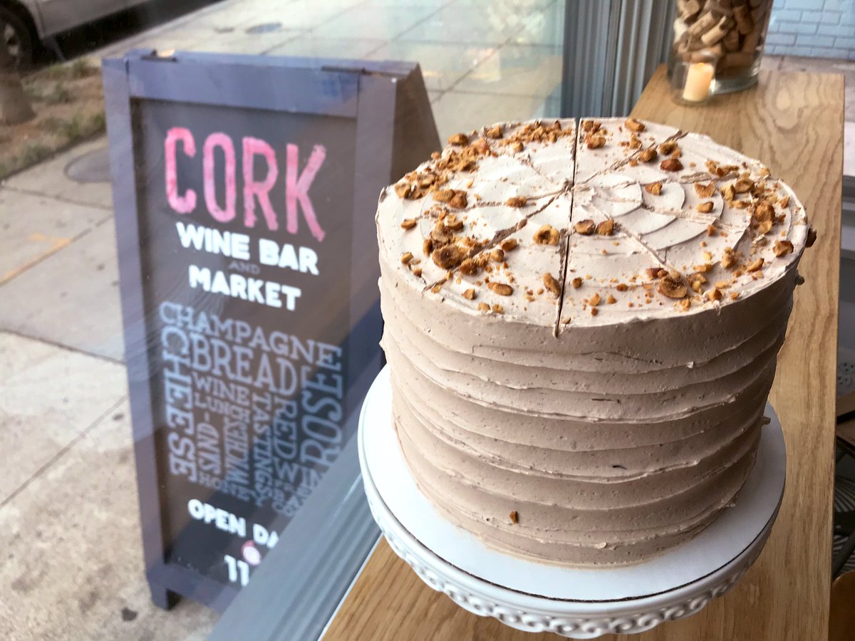 Cork’s #MothersDay #cake - a mommy herself, Pastry chef Boyd’s  #chocolatehazelnut #mothersdaycake. Do a little #windowshopping this #MothersDayWeekend at #corkdc. #corkpastry #dessert #chocolate