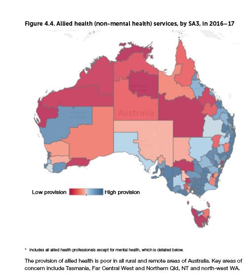 NRHACEO's tweet photo. Distribution of Allied health professions across Australia.
Do we need to say more about the shortfall in the non-medical workforce? We need 3000 more Allied Health professionals in #ruralhealth - the third plank in the workforce problem. #Vote1RuralHealth @NRHAlliance https://t.co/Fd7yO3im8L