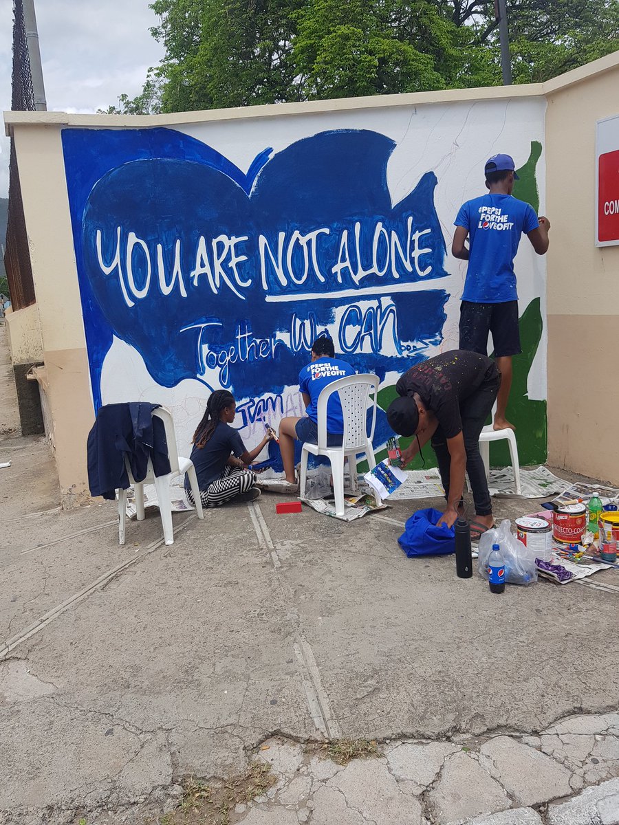 herdopeness_bee's tweet photo. Mental health Beautification project at the Bellevue Hospital @jamhan_ja x @pepsijamaica #ICanCampaign #MentalHealthAwarenessMonth https://t.co/YGeG1yILYo