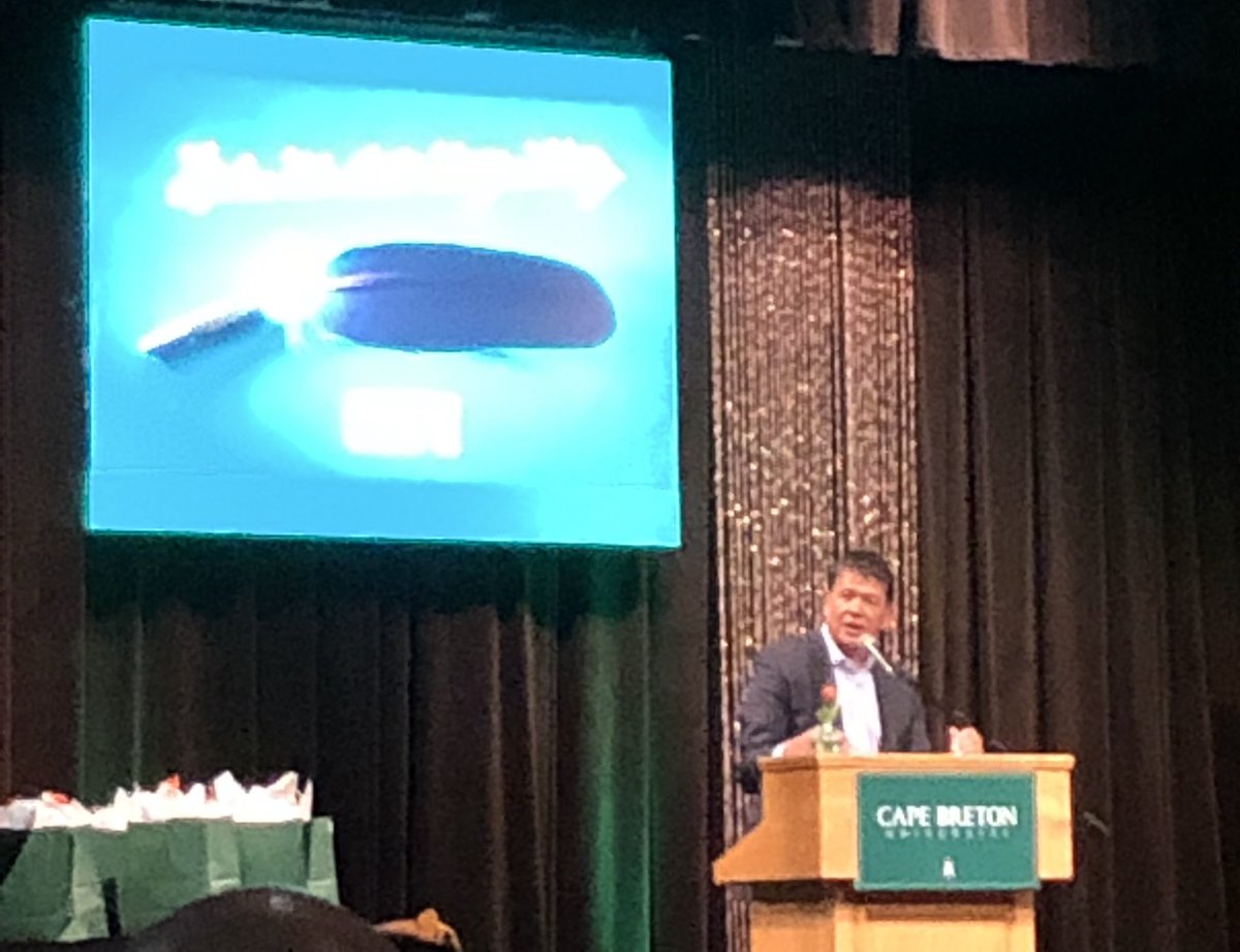 Listening to Ted Nolan tell CBU grads to not quit, because quitting becomes a habit and I am so inspired. @CBUUnamaki <a href="/cbuniversity/">CBU</a>