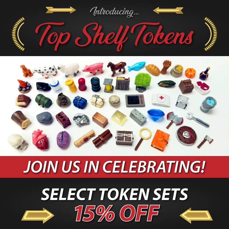 It's time to celebrate! Top Shelf Gamer now owns the #StonemaierGames Realistic Resources token line! We want to thank @jameystegmaier for trusting us the last few years as his distributor!

To celebrate, take 15% OFF select token sets on our website! bit.ly/TopShelfTokens…
