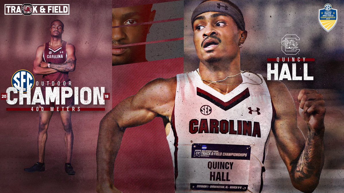 🏆SEC CHAMPION🏆

It’s an SEC Championship double for Quincy Hall, who takes the outdoor 400m after winning indoors in February. He’s the second SEC outdoor 400m champion in #Gamecocks history!