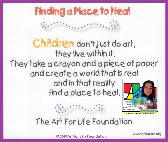 ArtforLifeOrg's tweet photo. Every day, somewhere in our network of healing arts programs, sick children are using their own unique vision to create art & find healing. Visit us at https://t.co/onOnXGiMwN and see some of the faces of Art for Life. Donations will help us continue our work. #20yearsofhealing https://t.co/i7o3jXUShC