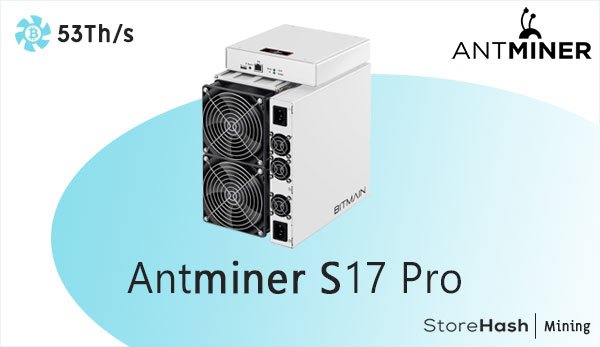 storehash's tweet photo. A new equipment has been added(ANTMINER S17 PRO):   
✅Model: Antminer S17 Pro-53TH/s   
✅Algorythm: SHA-256   
✅Hashrate: 53Th/s ±2%  
✅Power:  2094W #antminers17 #mining #cryptomining #antminer #crypto #storehash  
https://t.co/rcLpRiufAG https://t.co/60Uq5K9yvu