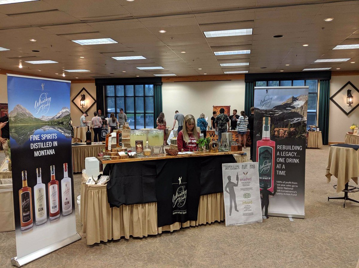 WhistlingAndy's tweet photo. All set up for a great night at Whitefish Distiller's Fest, such a fun event!  Swing by for a great cocktail or sample of our spirits! https://t.co/1wOlQRoZKT
