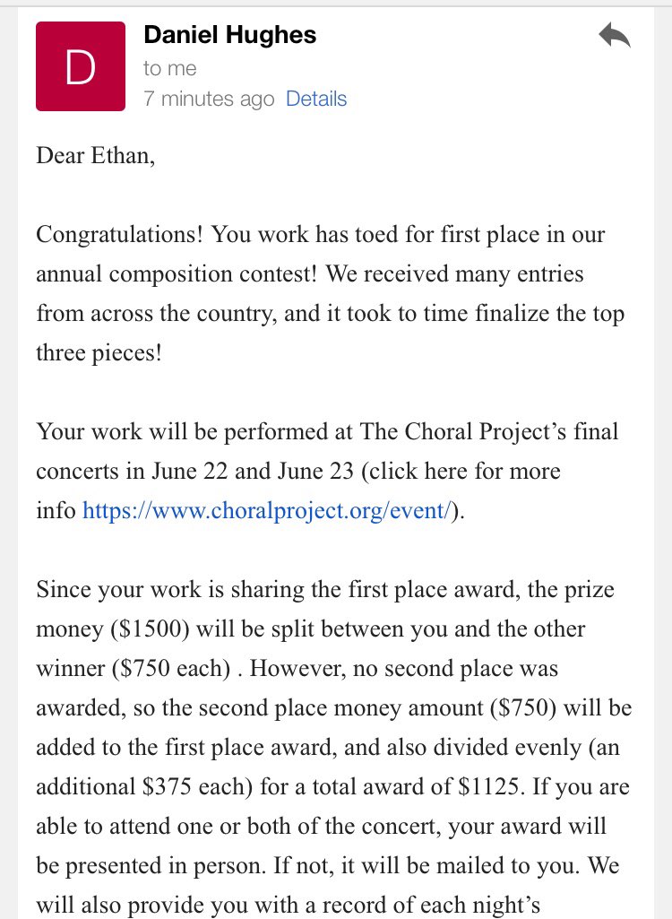 BouncingDicks's tweet photo. YOU GUYSSSS I JUST WON A CHORAL COMPOSITION CONTEST. AHHHHHHHHHHHHHHHH https://t.co/s1buUHjVYW