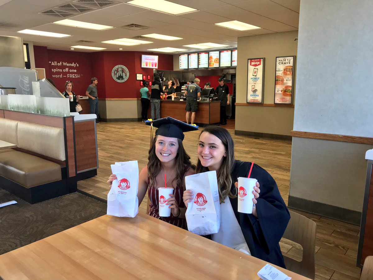 KierstenShannon's tweet photo. I’d like to thank @Wendys for getting me through 4 years of college. Wouldn’t have wanted to spend my graduation lunch anywhere else. #4for4forlife? (Pls) @CMalehorn https://t.co/ATqbYr05St