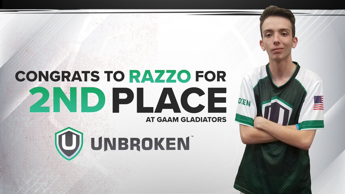 UnbrokenLLC's tweet photo. .@RazzoSharp takes🥈in #MortalKombat at GAAM Gladiators tonight! What a night for the #UBNFGC!
#StayUnbroken https://t.co/pNDWUND9Rg