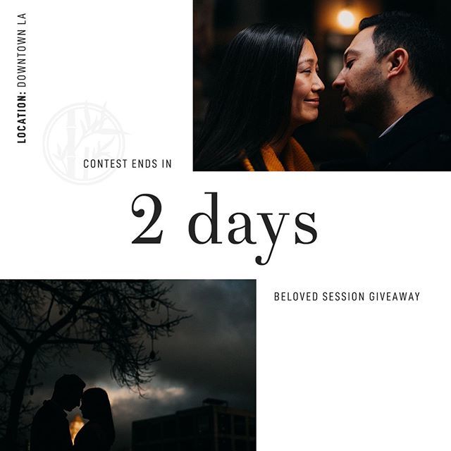 *TWO days remaining*⁣
⁣
All: I am offering an EPIC Beloved session at any location of your choice!  You do not have to be engaged to win.  You can already be married or just in a relationship. The only requirement is that you love your partner and you must be ready to make s…