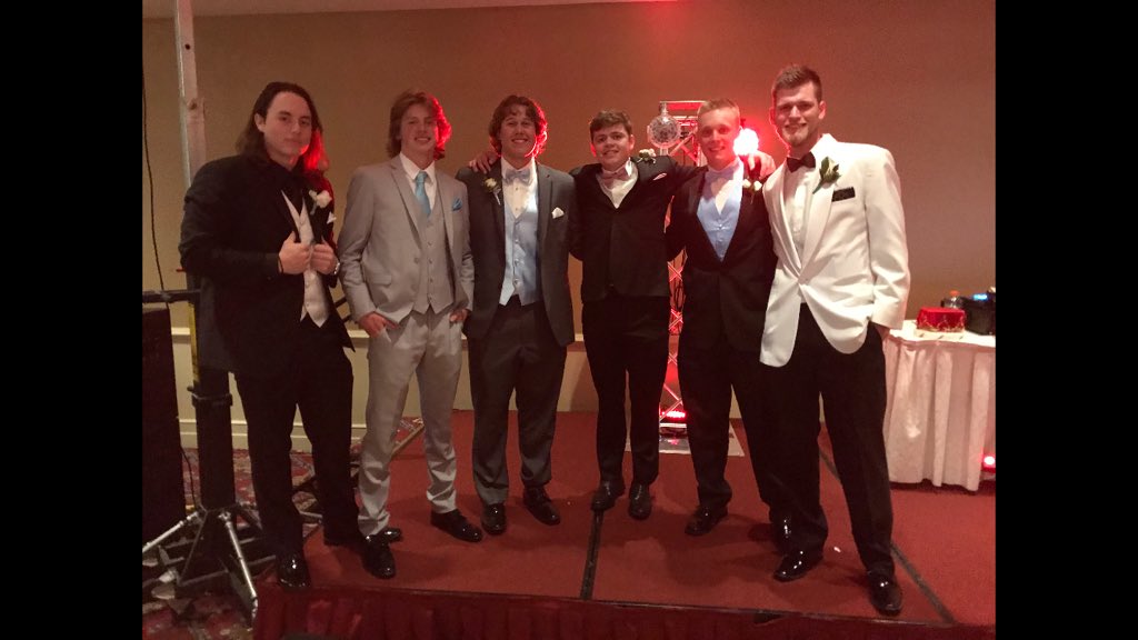 wvhsbaseball's tweet photo. Busy day for our seniors. Senior Day in the morning and Prom this evening. The boys clean up well. https://t.co/C9wQcj5jwn