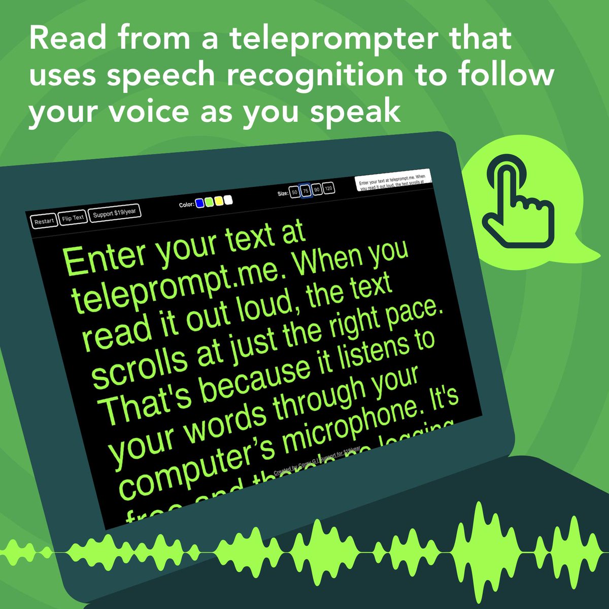 🎙 Teleprompt.me is a free online teleprompter. Your text is presented in a large font on your screen. It uses your computer’s microphone to listen to you speak and scrolls as it recognizes the words you’re saying. #ClassyVideos