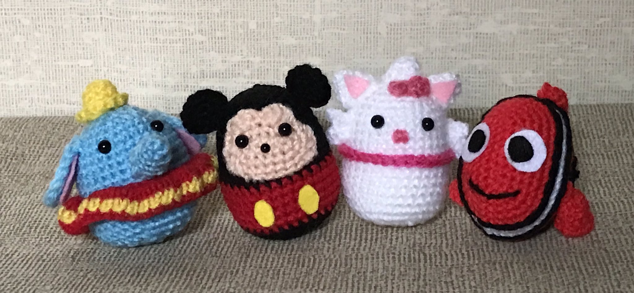 みかんさんのツイート コロンとかわいいディズニーのあみぐるみ の中からダンボ ミッキー マリー ニモ編みました あみぐるみ いちかわみゆき 先生 かぎ針編み みかんさんのツイート コロンとかわいいディズニーのあみぐるみ の中からダンボ ミッキー マリー ニモ編みました あみぐるみ いちかわみゆき 先生 かぎ針編み